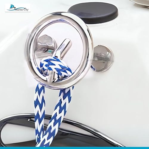 Miniatura 7 de MARINE CITY Mount Ski Tow Hooks  316 Stainless Steel, Mirror-Polished Finish, Corrosion-Resistant  2-12 Ring Diameter, for Boats, Marines, Yachts,