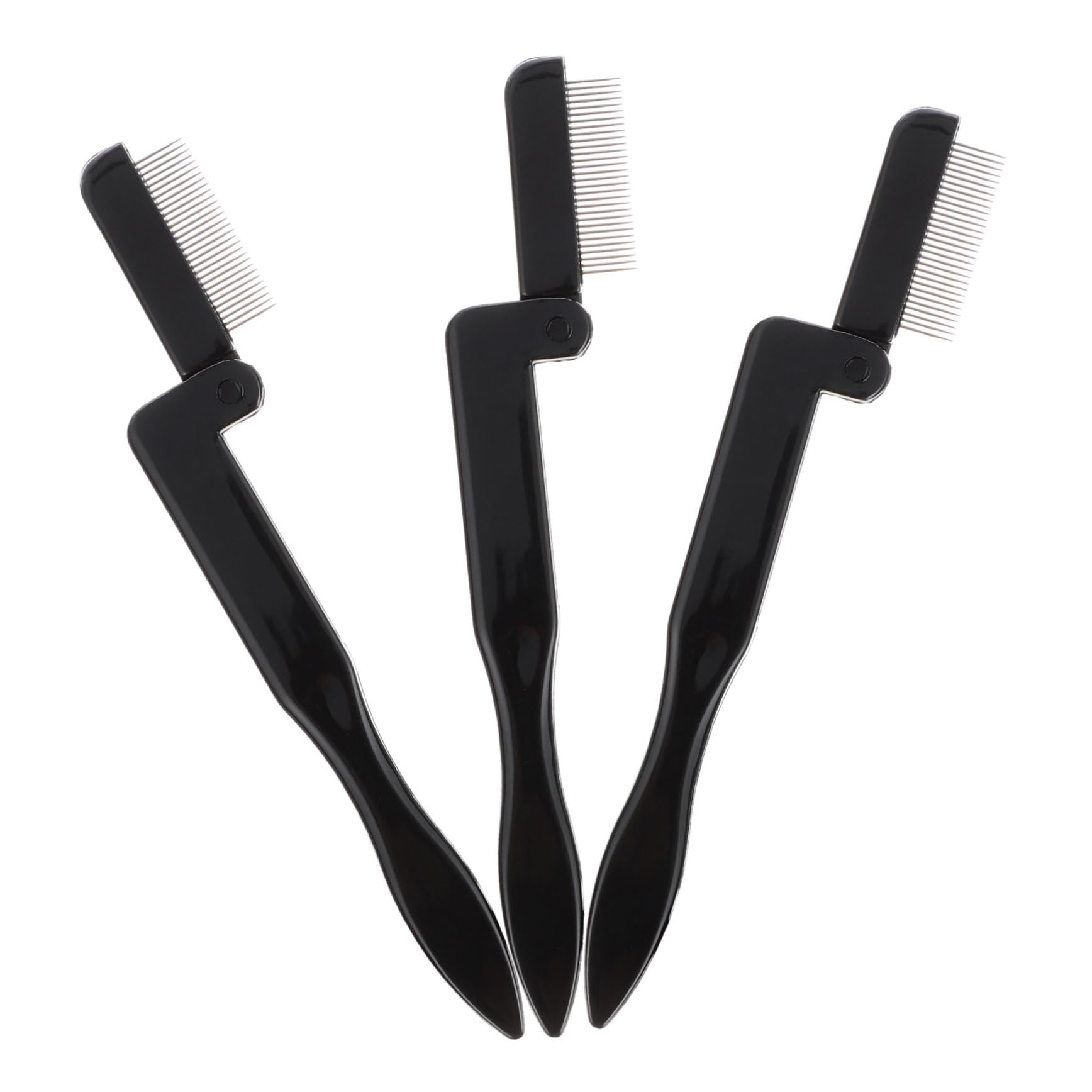 SOESFOUFU Steel Needle Eyebrow Comb 3pcs Curved Lash Comb Makeup Tool for Professional Use