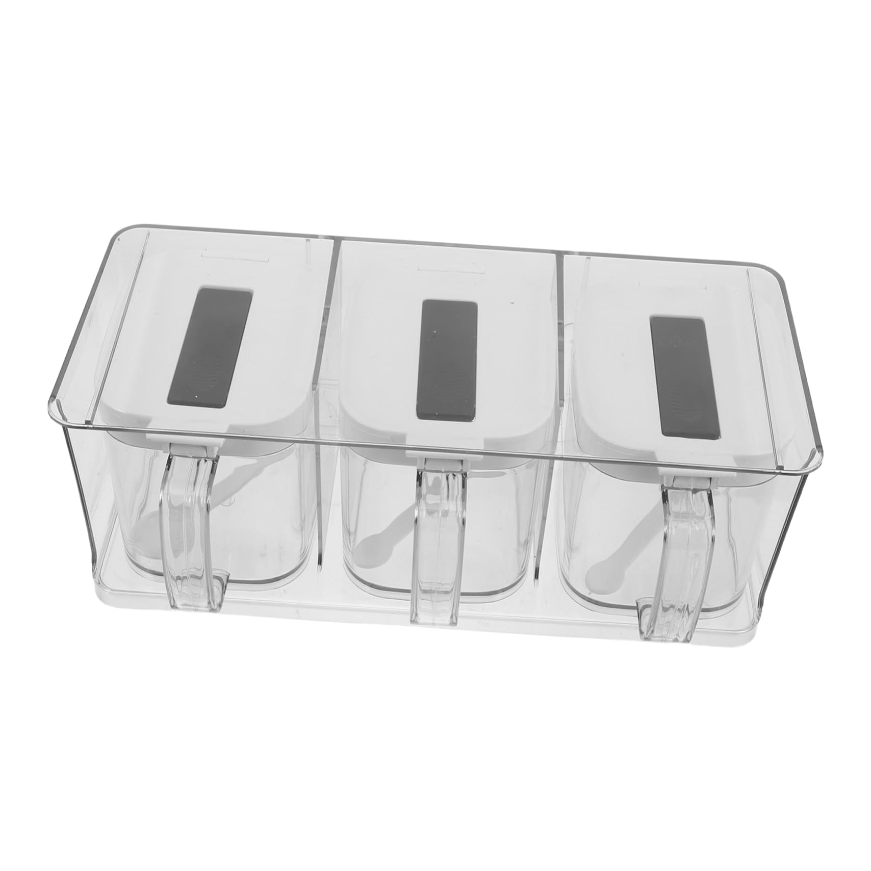 LIFKOME Boîte à Épices Cuisine en Pet avec Couvercle, Ensemble 1 Set, Rangement Multifonctionnel pour Sel et Huile, Design Simple et Élégant, Montage Mural pour Accès Rapide