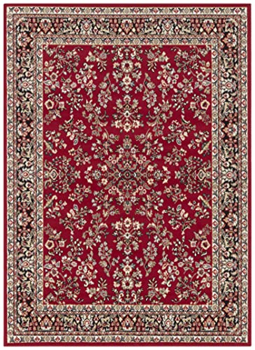 Hanse Home Design Kurzflor Wohnzimmerteppich Orient - Zabul Perser Look, Orientalischer Teppich für Esszimmer, Wohnzimmer, Schlafzimmer - Rot, 120x160 cm