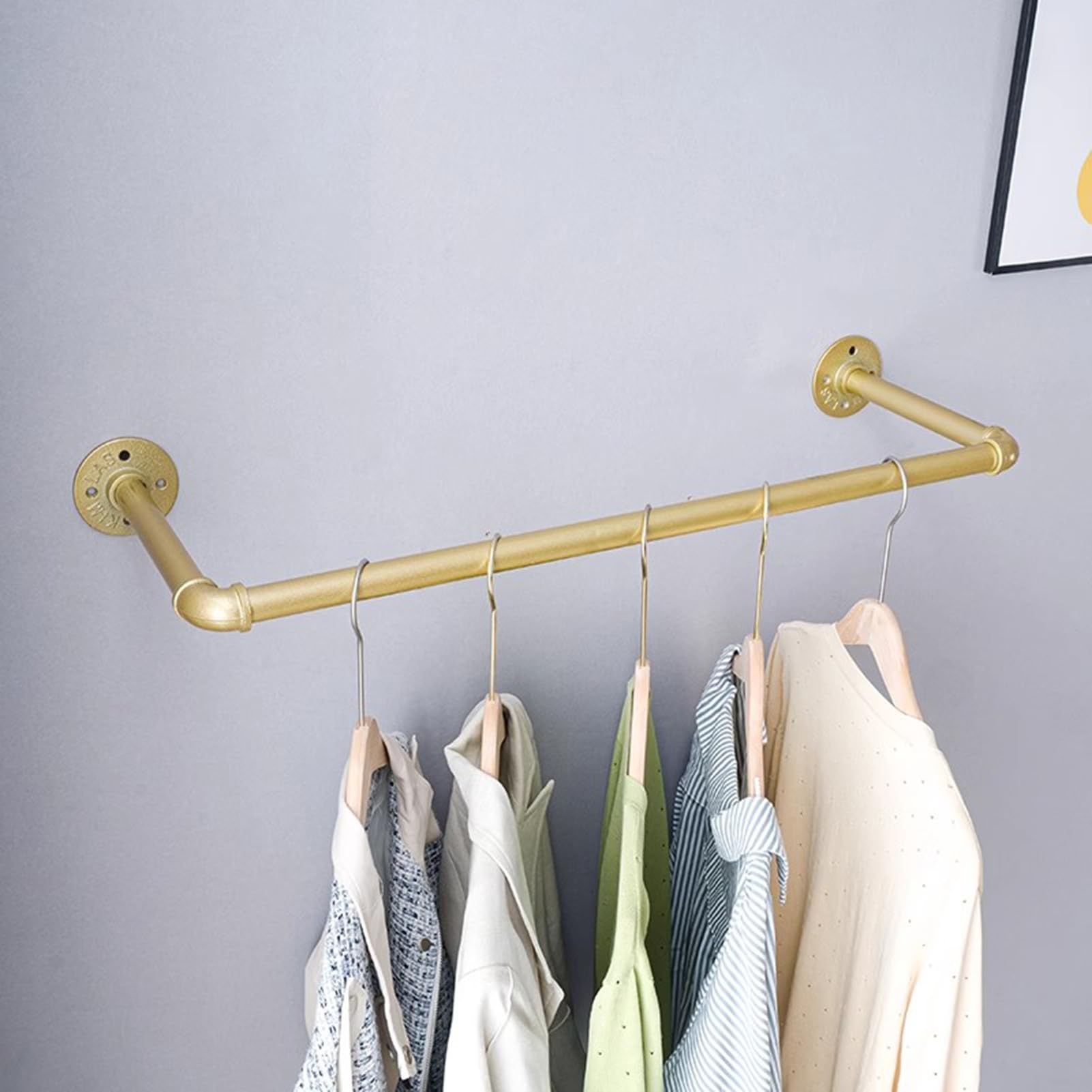 Appendiabiti da parete in stile industriale, in ferro, resistente, portatile, 100 x 25 cm, soluzione di archiviazione per armadio e stendibiancheria, elegante Percheros Burro.