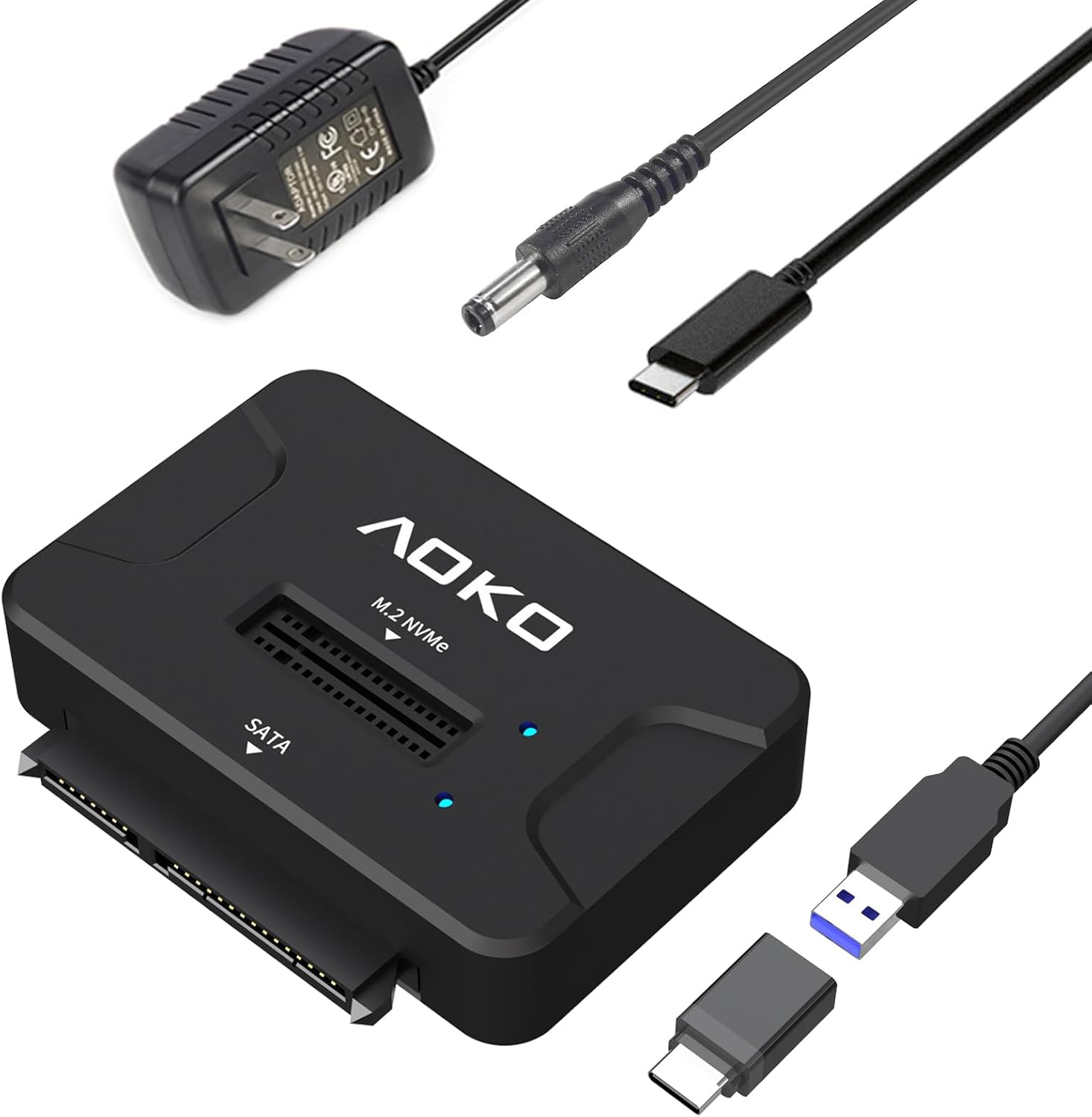 Amazon.com: 2-in-1 Hard Drive Reader – AOKO 10Gbps NVMe Enclosure for ...