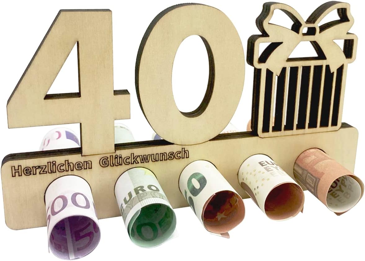 Geldgeschenk Holz-Optik Mit See Motiv - Kreatives Geldpräsent