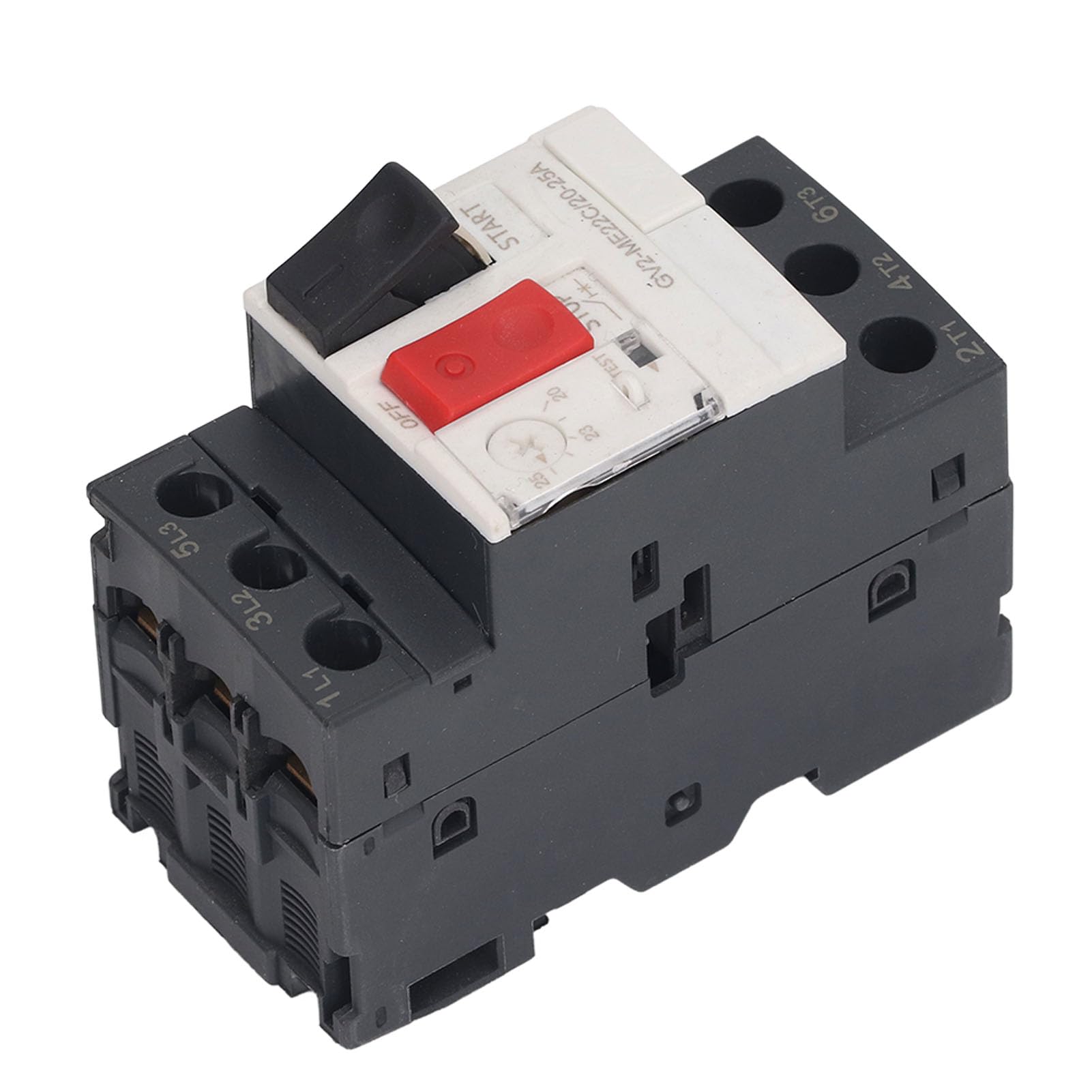 Disjoncteur Moteur, Protecteur de Circuit Moteur Triphasé 3P Interrupteur de Protection Contre Les Surcharges Bouton de Démarrage Manuel Du Moteur Sur Rail Din Ac 690V Gv2-Me22C, 3P, 20-25A