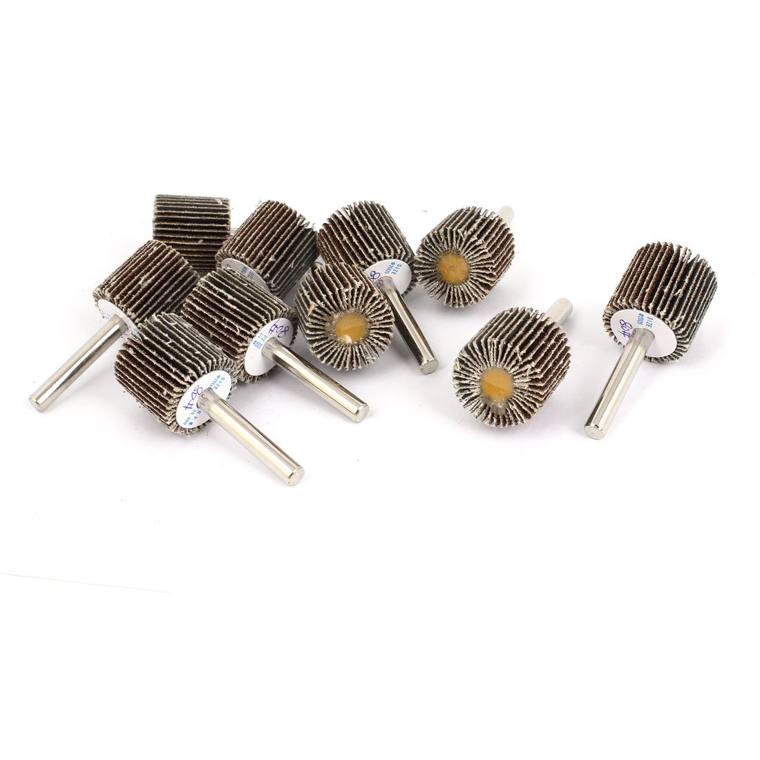 Aexit 10 Pieces Abrasives 80 Grit 25x25x6mm Cylindrical Grinding Polishing Flap Wheel Discs Model:14as458qo726