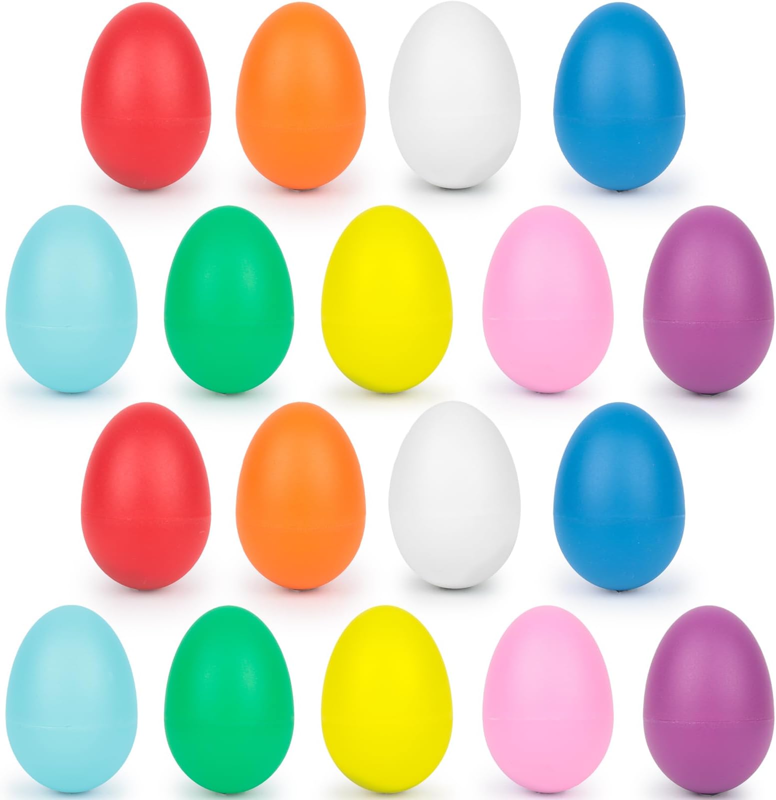 LovesTown18pcs Plastic Egg Shakers Percussion Instruments Musical Egg Maracas Easter Egg with 9 Colors