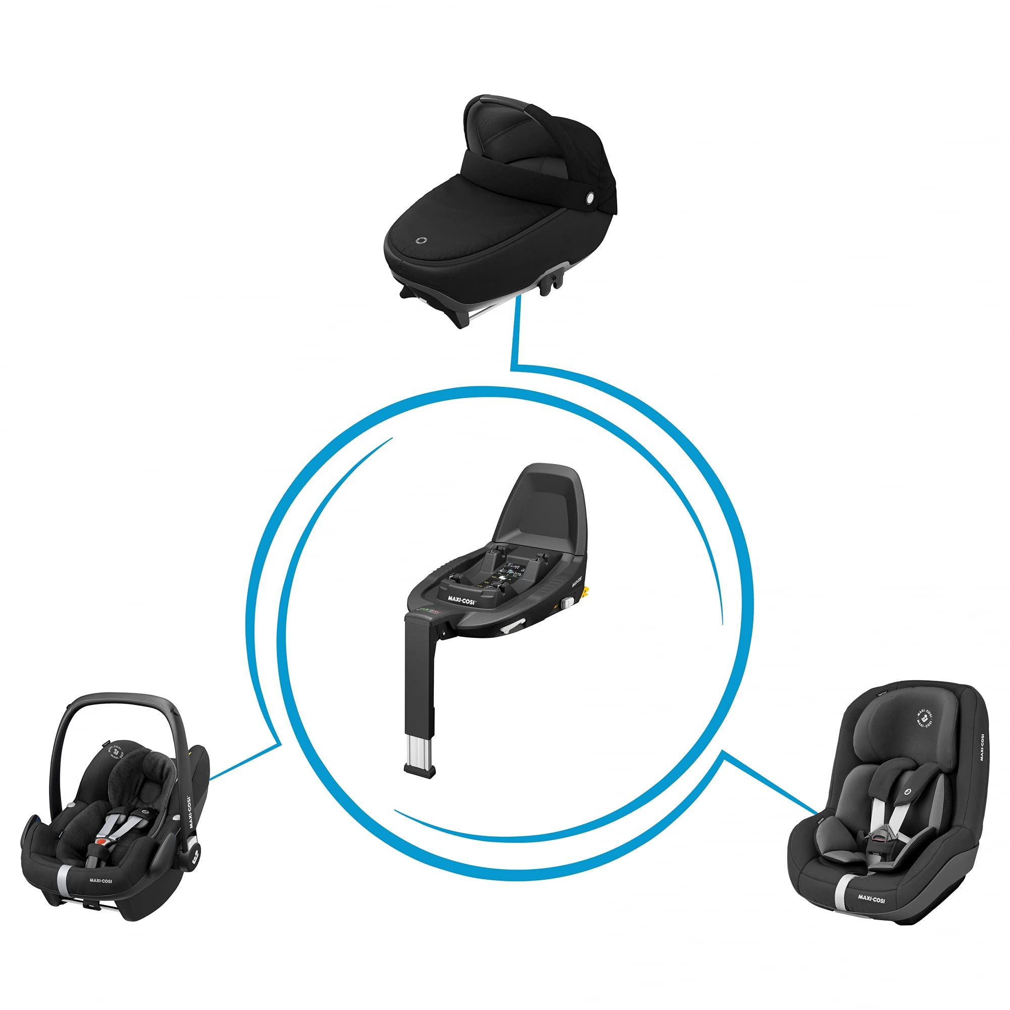 Maxi-Cosi Jade, Capazo de seguridad, Capazo de coche, apto desde el nacimiento, 0 a 6 meses, 0 - 9 kg, de 40 a 70 cm, Essential Black (Negro)