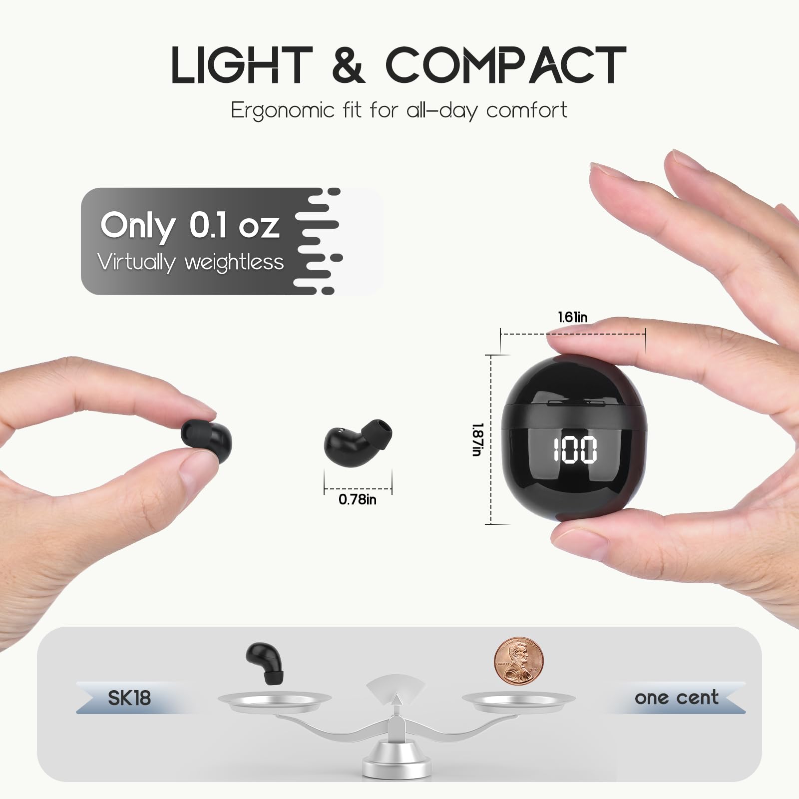 Amazon.com: Invisible Mini Wireless Bluetooth Earbuds Tiny IPX5
