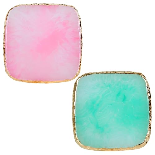 2 Pcs Resin Nail Art Palette,Nail Tech Desk,Nail Art Painting