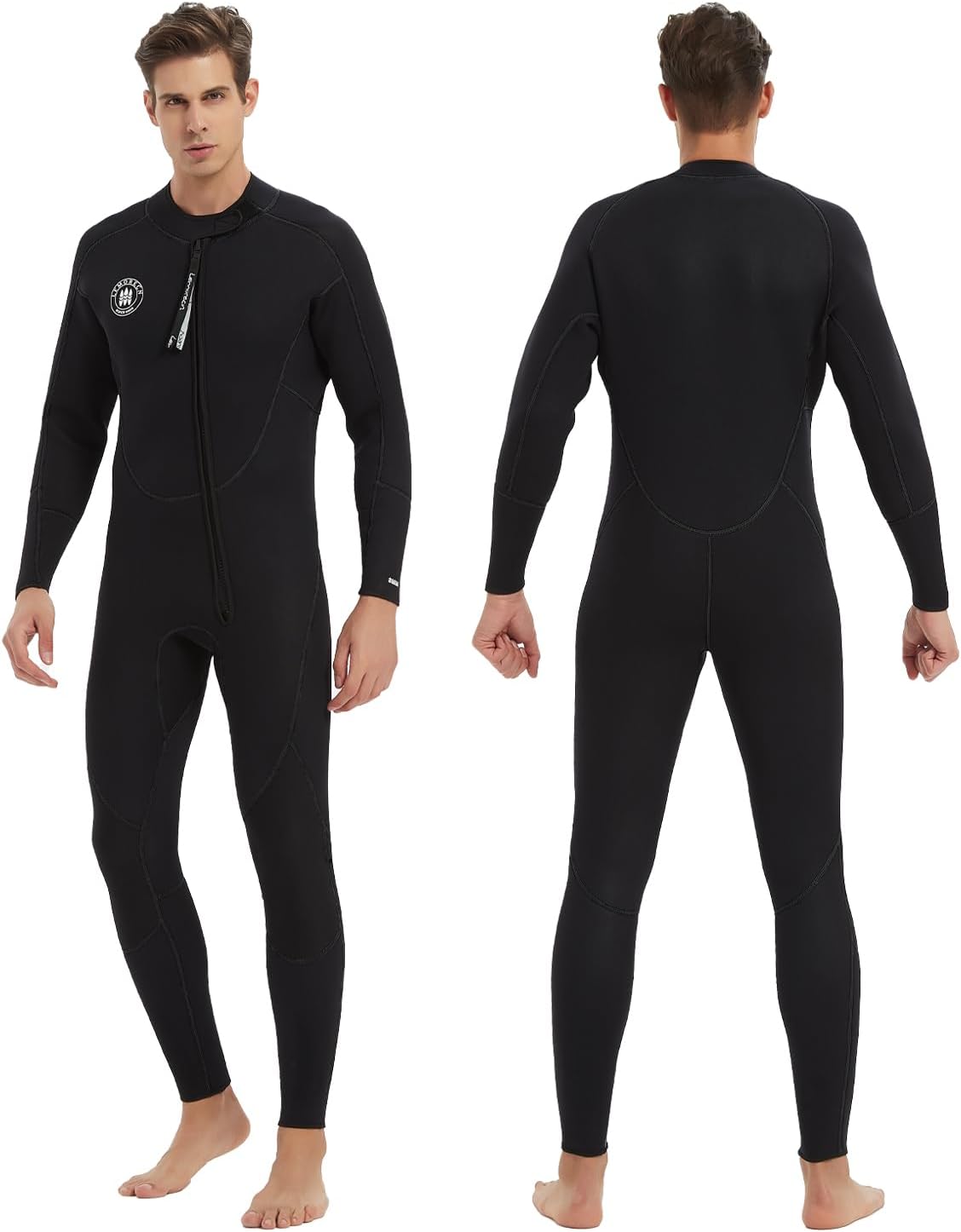 Lemorecn Men's Wetsuit 3/2mm and 5/4mm,Full Wetsuits for Men,Men‘s 3mm Full Wetsuit Front Zip for Diving Snorkeling Surfing Swimming
