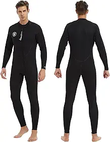 Lemorecn (16 tamanhos) Macacão masculino de neoprene de 3/2 mm e 5/4 mm para mergulho de corpo inteiro para homens