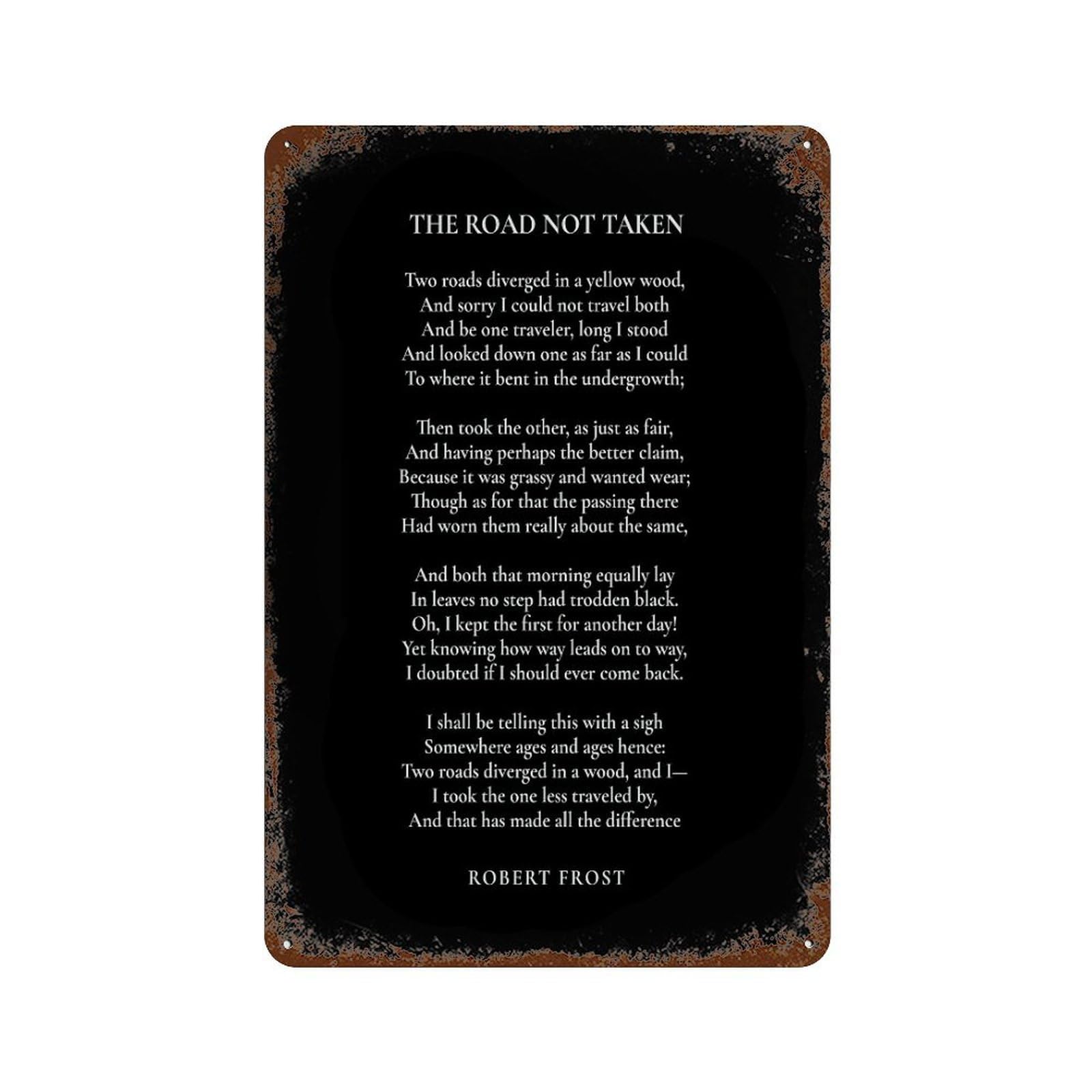 xiaoxiaoshen The Road Not Taken Poem Wall Decor Art Metal Tin Poster Modern Home Decor Art Home Bar Shop Decorations Vintage Sign 30x20cm