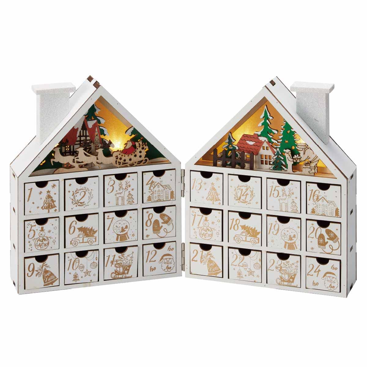 Amazon.co.jp: ウッドアドベントカレンダー ハウス 【 おしゃれ