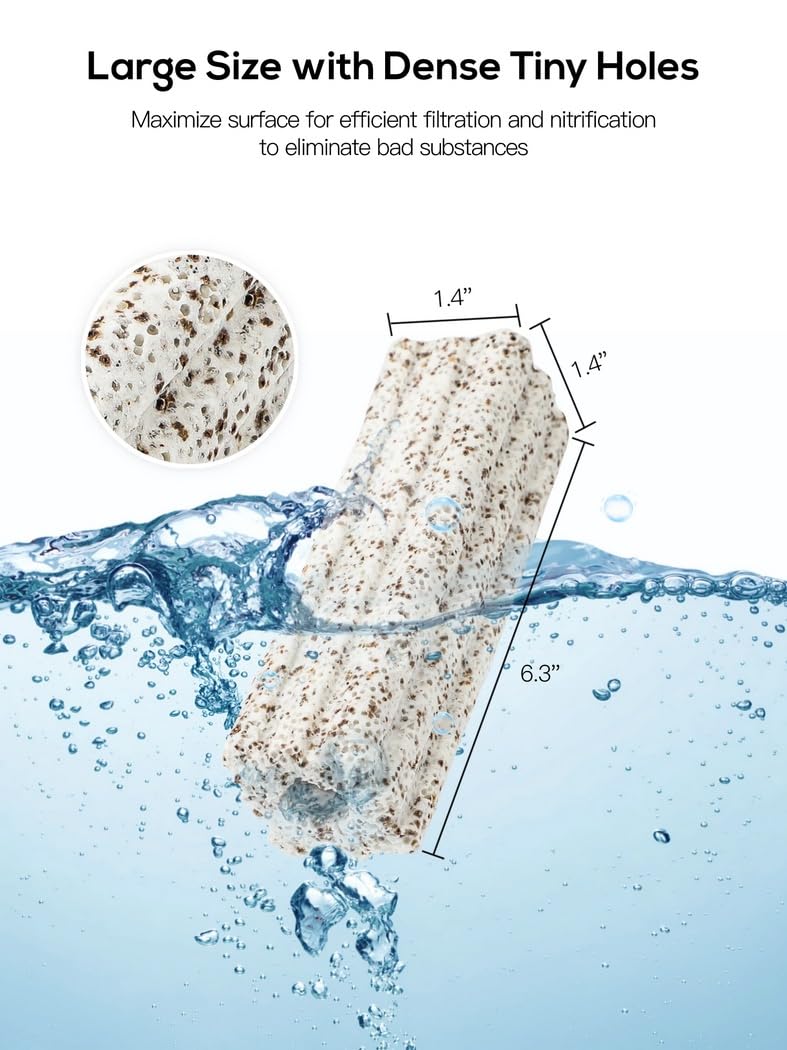 20 Bio-Medienblöcke aus Keramik für Aquarium, je 16,3 cm, ideal für Sumpfbehälter, Kanisterfilter, Top-Filter und Koiteich, mit dichten winzigen Löchern für effektive Filtration