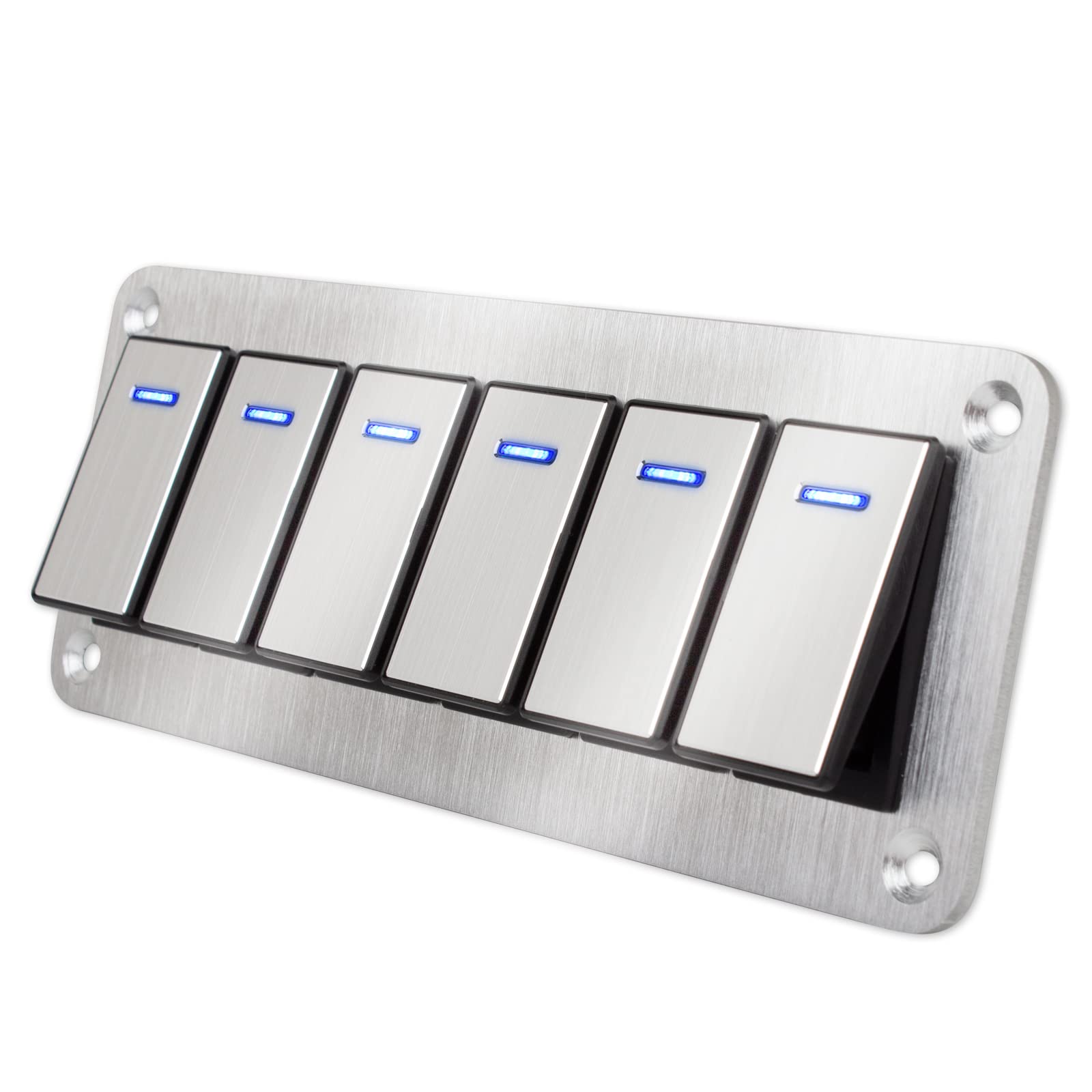 Snapklik.com : Waterproof Toggle Switch Panel 6 Gang Aluminum Rocker ...