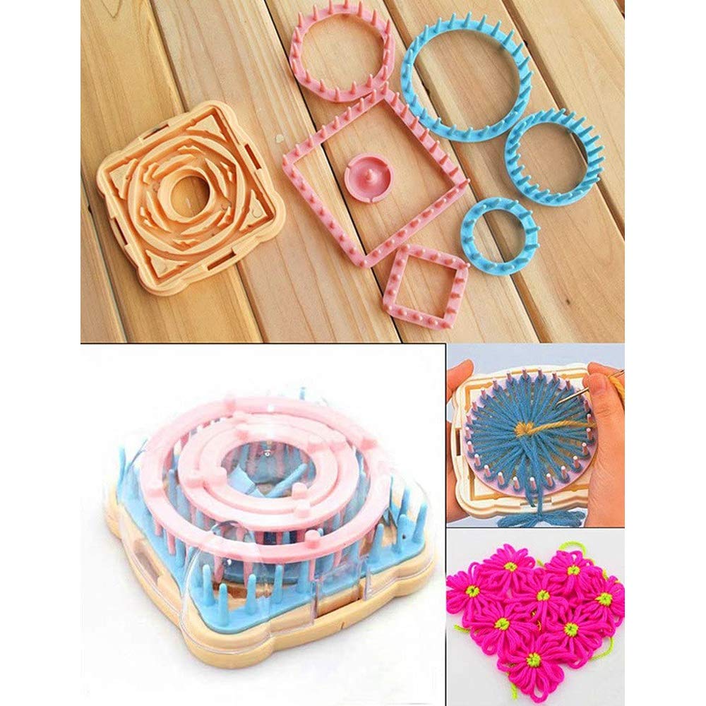 Kit Métier à Tisser Fleurs Portable - Machine à Tricoter Fleurs Ronds, Losanges | Loisir Créatif, Déco Main