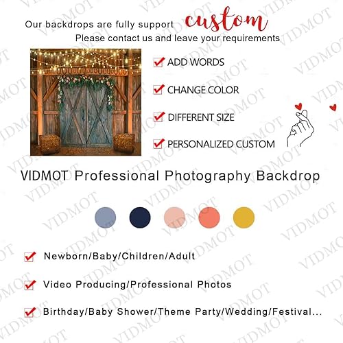 Miniatura 5 de BJLSVV950 - Telón de fondo rústico de otoño para fotografía, fondo retro de puerta de granero de 10 x 10 pies, fondos de fiesta temática de granja