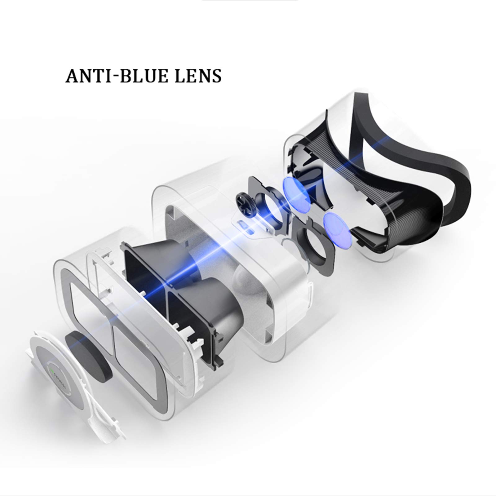 3D VR Gafas de Realidad Virtual Auriculares VR para Pantalla de 4,7 a 6,5 Pulgadas, Casco VR de Realidad Virtual con Mando Bluetooth