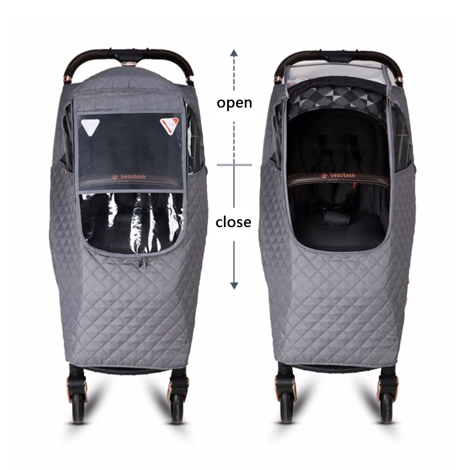 Housse de Pluie pour Poussette, Housse de Pluie Universelle pour Poussette, Coupe-Vent, Anti-Buée et Anti-Neige Garder Au Chaud, Fenêtre Transparente et Visible, pour Poussette(Color:C)