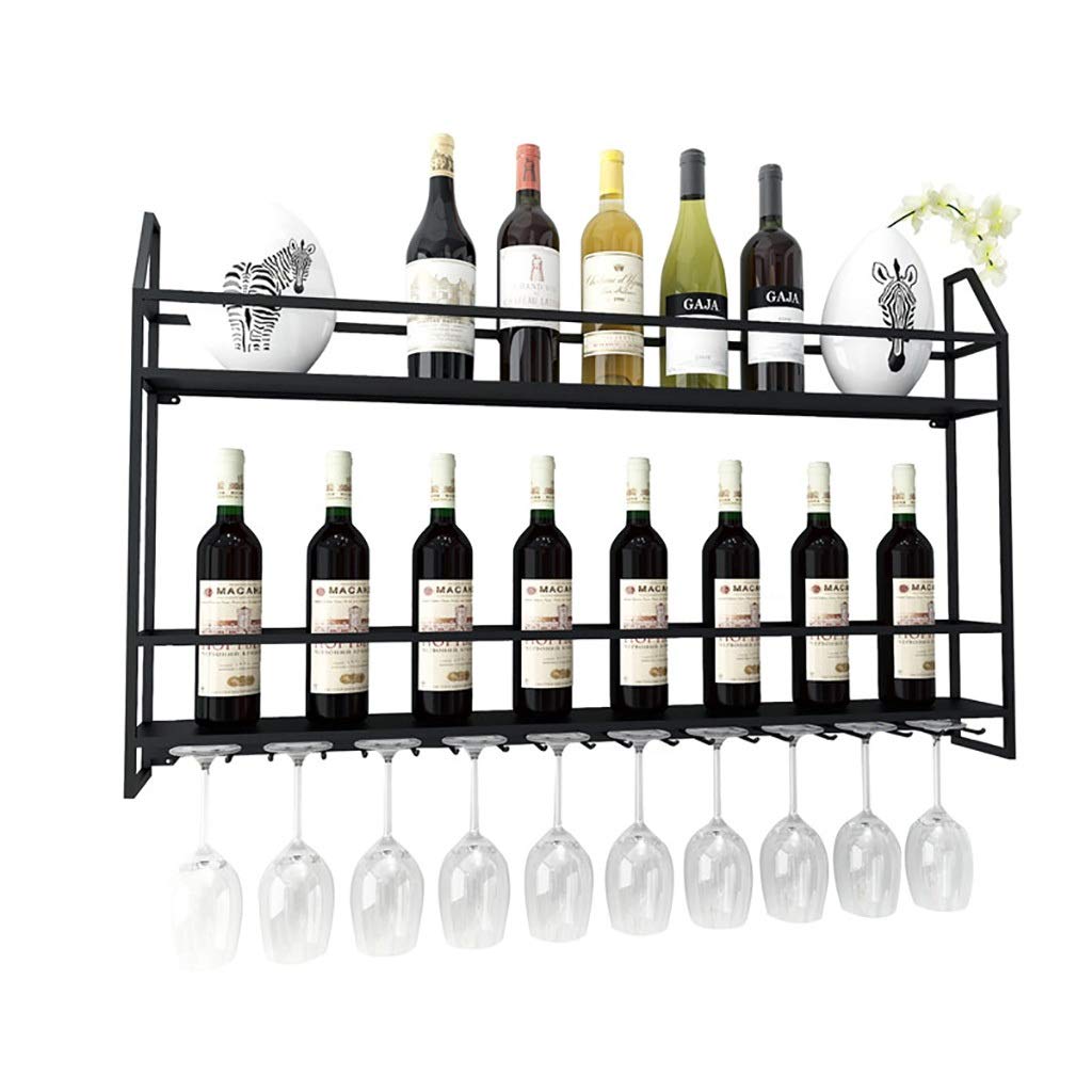 Casiers à vin en métal muraux avec rack de verrerie porte-gobelet étagère