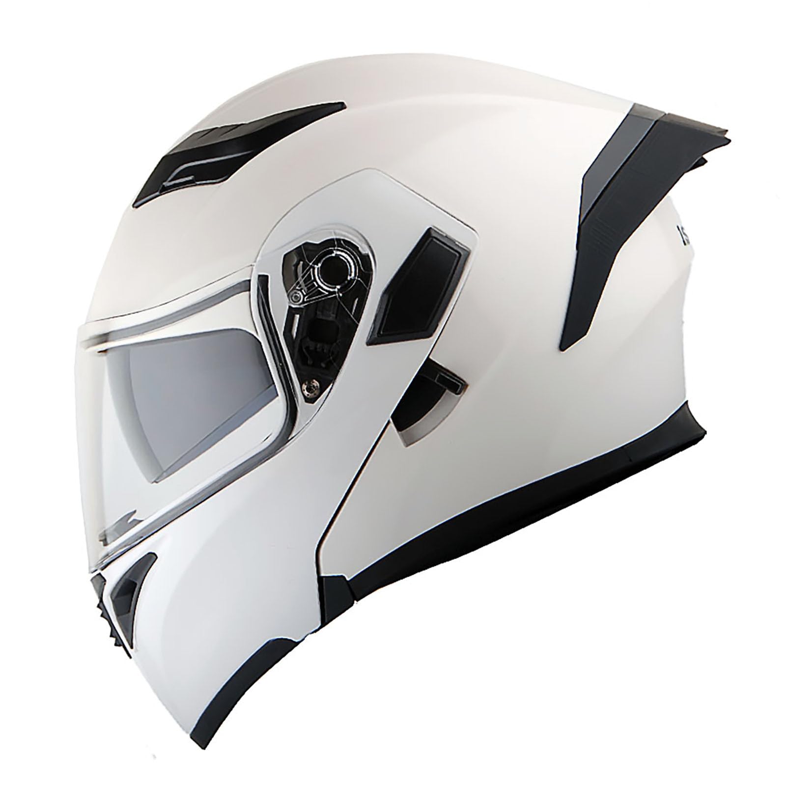 1Storm Motorcycle Modular Full Face Helmet Flip up Dual Visor Sun Shield: HB89 Glossy White : Automotive