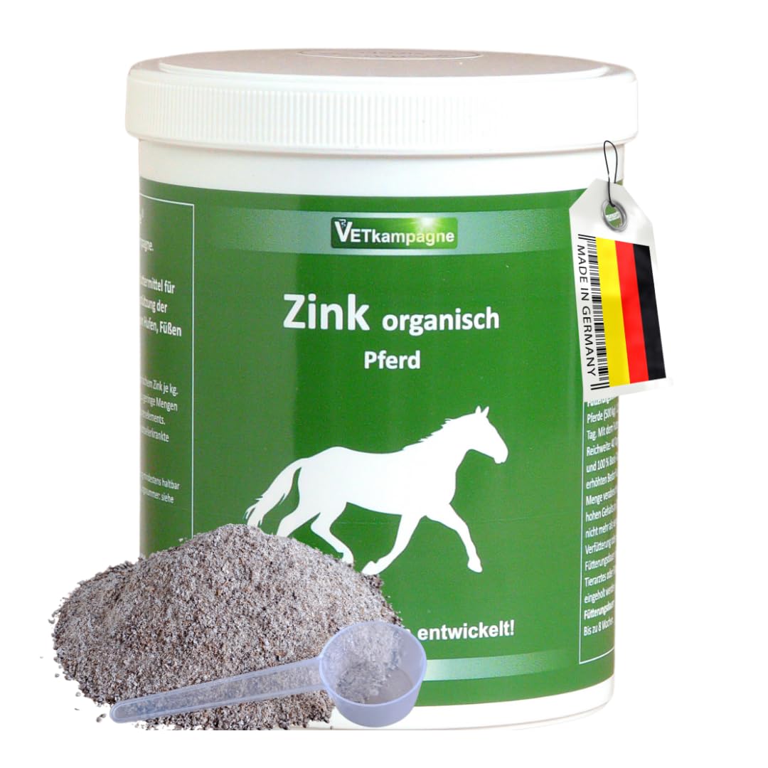 Zink organisch Pulver 500g – Hochdosiert 40.000 mg/kg Zinkglycinat – Unterstützung für Haut, Fell & Hufe – Melassefrei & zuckerfrei – Bewährt seit über 10 Jahren