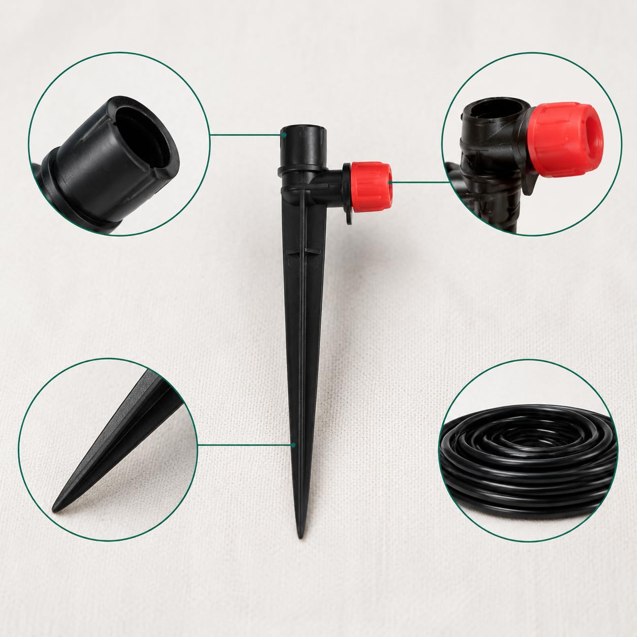 Kit Irrigazione a Goccia Automatico per Giardino, Impianto di Irrigazione Automatica con Raccordi Rapidi