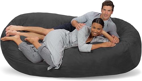 Miniatura 66 de Comfy Sacks - Puf de espuma viscoelástica de 7.5 pies, tumbona de piel sintética color negro Piel sintética, color negro,Piel sintética de color