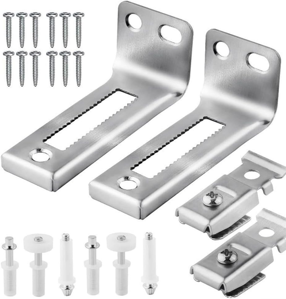Steel Folding Door Hardware Set Cabinet Repair, Smooth Sliding Pivot Kit Accordion Barn Pocket Doors, Silver Finish, 1 Pack