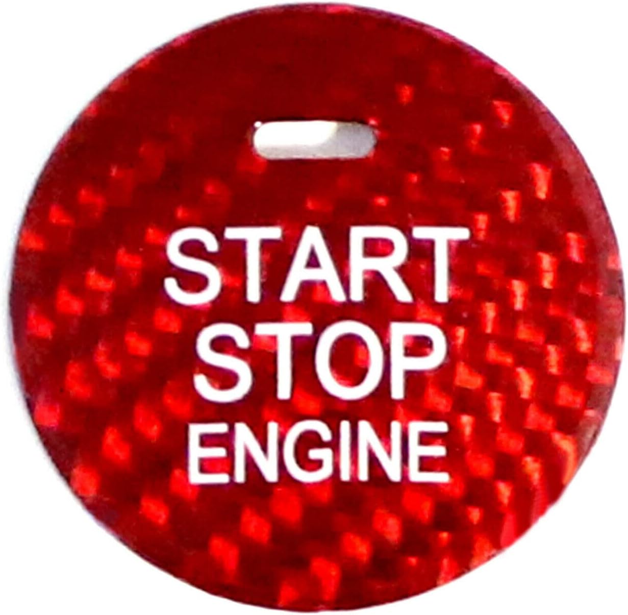 Red Real Dry Carbon Fiber Engine Start Stop Button Cover Trim Sticker Fit for Mazda 3 6 13-18