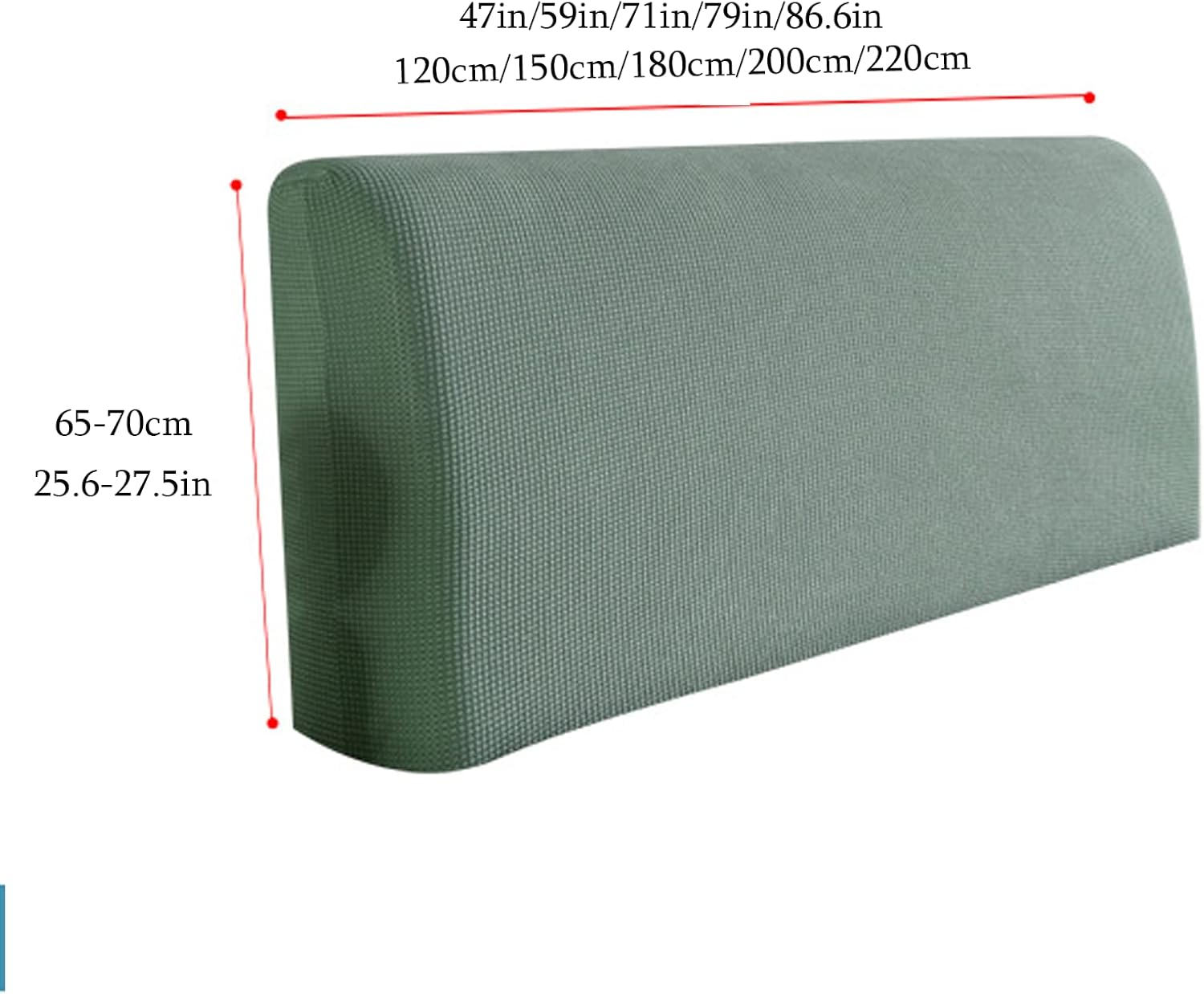 Waterproof Bed Headboard Covers, Stretch Headboard Slipcover for Queen King Size Headboard Slipcover Dirtproof Protector for Bedroom Decoration (Matcha,220cm/86.6in)