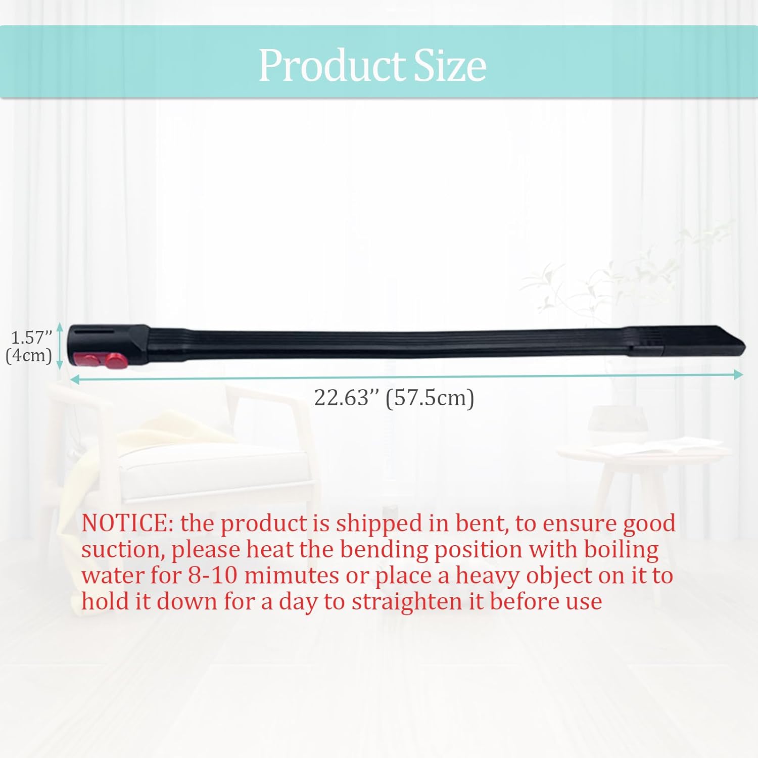 Charlux 22.6" Flexible Crevice Tool for Dyson V7 V8 V10 V11 V12 V15 Gen5 Cordless Vacuum Cleaner, Vacuum Accessories Attachment for Dryer Vent, Car Detailing, Gaps and Corners Cleaning - 22.6 Inches