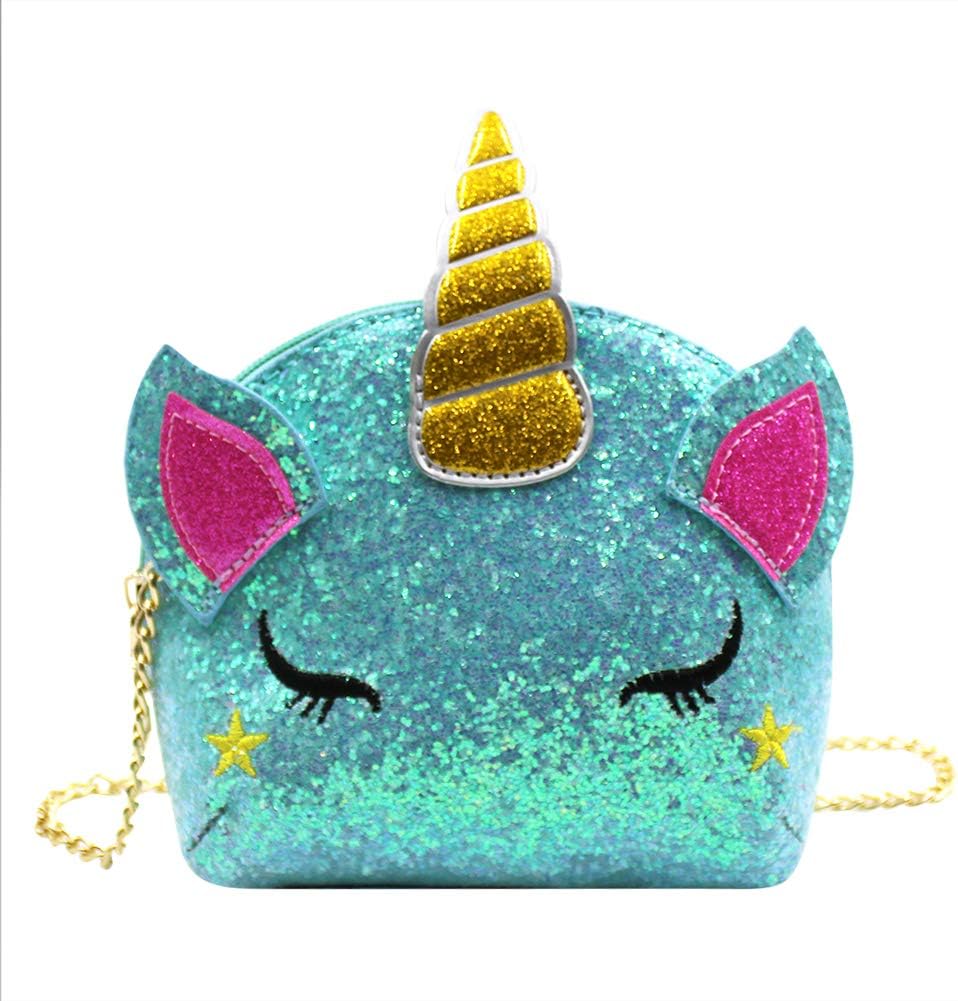 RARITYUS Kids Rainbow Cute Unicorn Crossbody Purse Sequins Shoulder Bag Gift for Little Girls