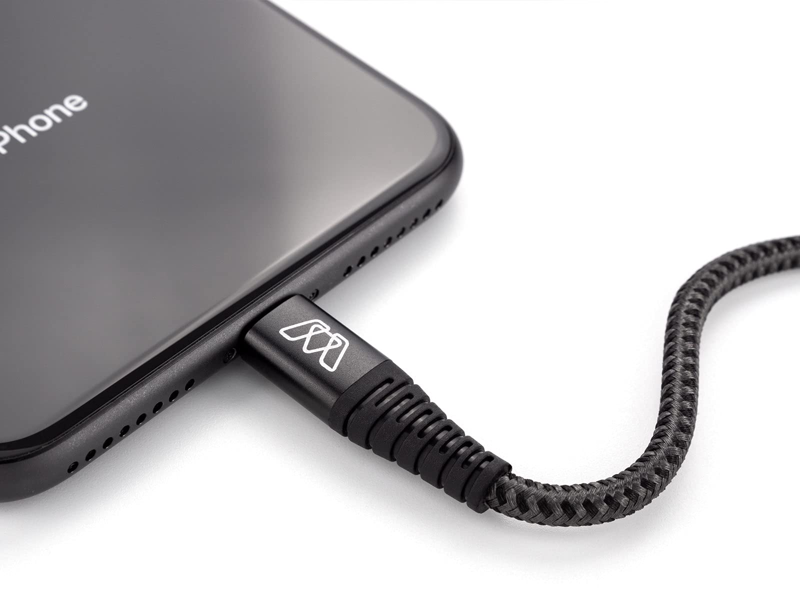 MOS Strike - Cable Lightning de 6 pies, paquete de dos unidades de fibra de nailon trenzado ultra duradera, resistente a los enredos, certificado MFI, gris, SW-33122-06-2 9