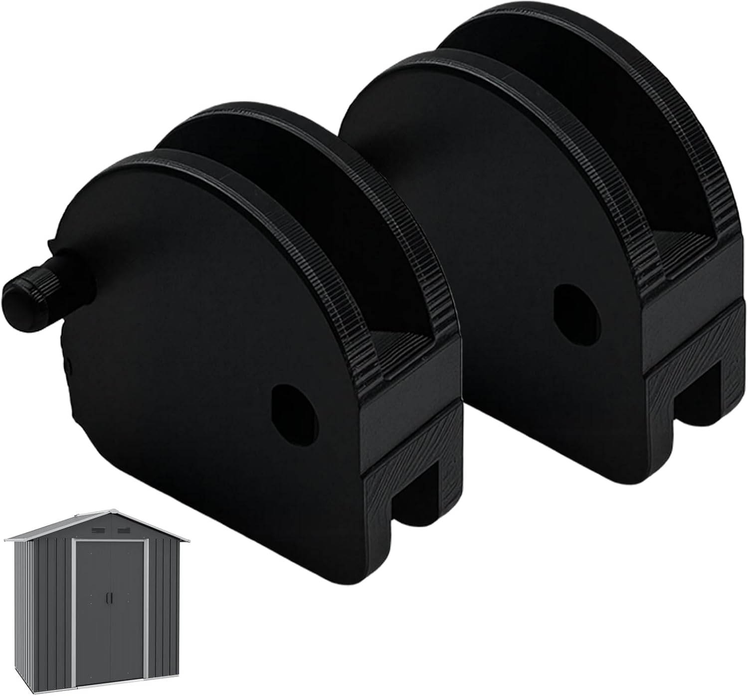 2pcs Metal Shed Door Slides Replacement for Yardmaster and Outsunny Sheds | Sliding Door Replacement Track Guides, Shed Repair Parts（Black）