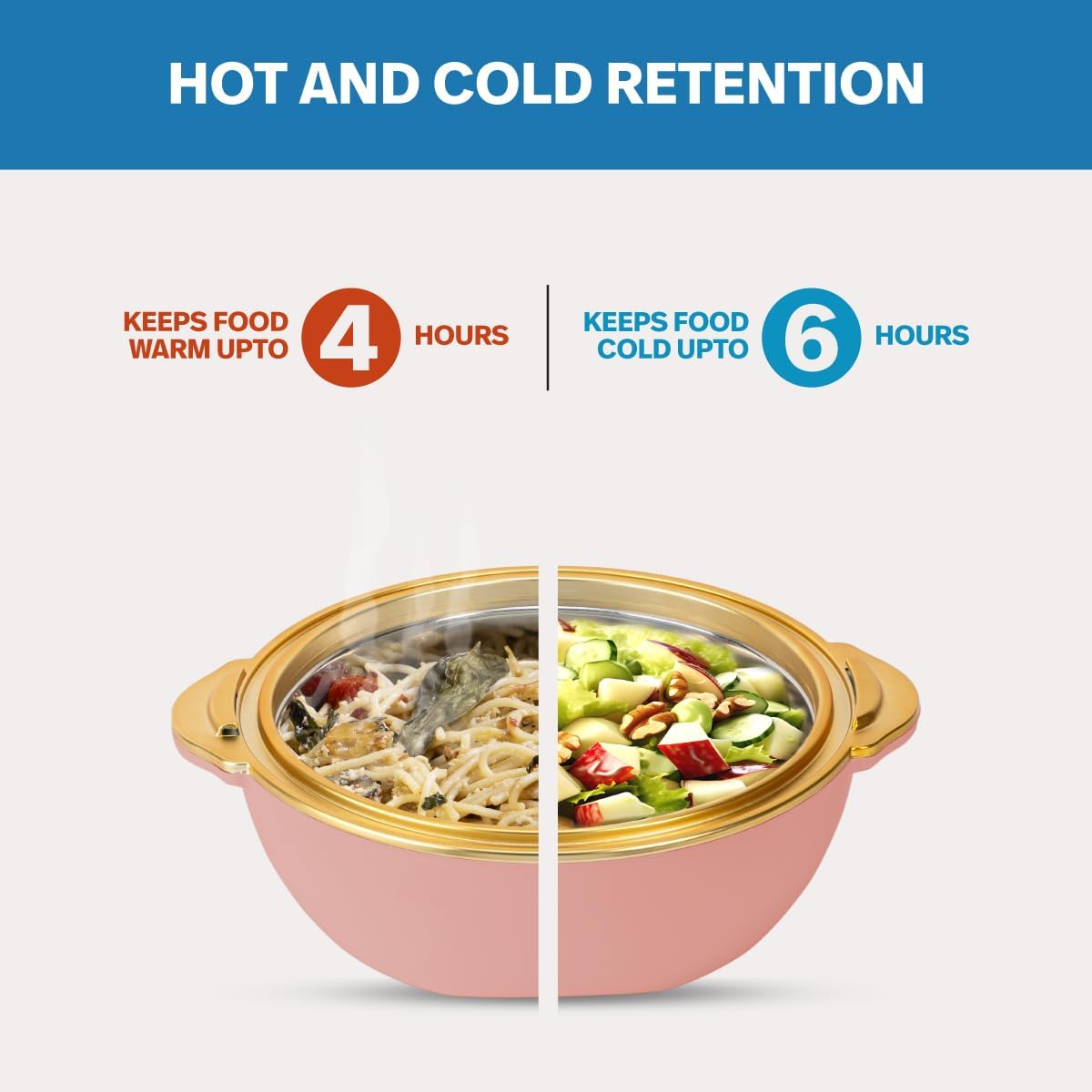 Pinnacle Insulated Casserole Dishes with Lid 3 pc Set - 3/2/1 litre Hot Pot Food Warmer/Cooler - Thermal Soup/Salad Serving Dishes with Lids - Stainless Steel Hot Food Container Gift Set for Mum