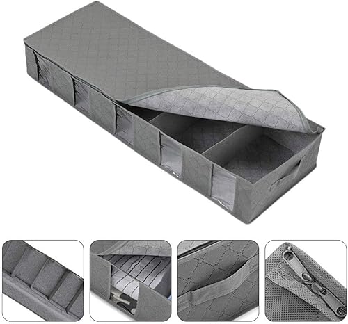 Miniatura 9 de Cabilock Organizador de ropa de cama Caja de almacenamiento de tela no tejida plegable Contenedor de armario de edredón