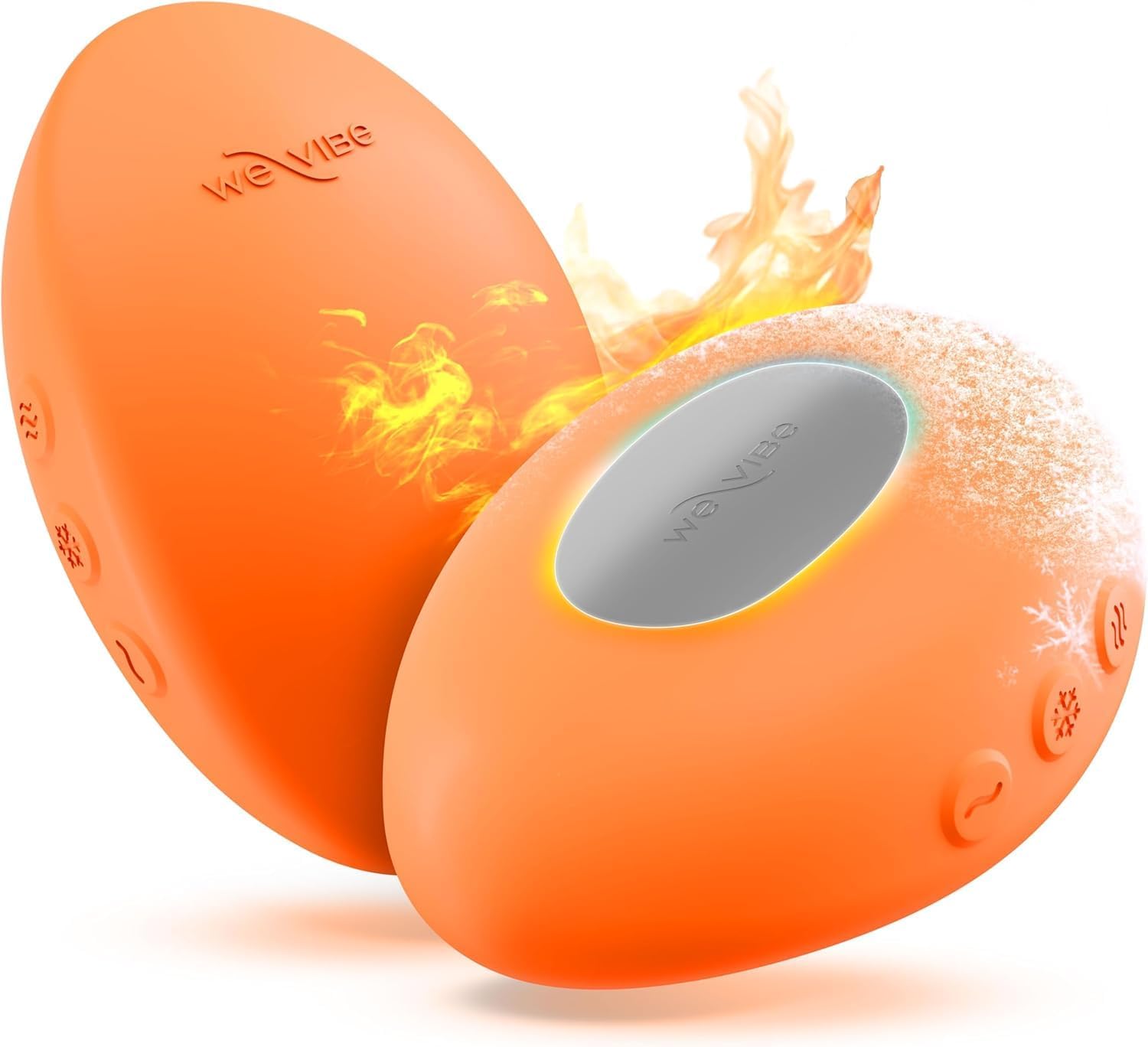 We-Vibe Temp Lay-On Vibrator for Women | Heating & Cooling Clitoral Vibrator | Temperature Play Adult Sex Toy | Powerful Quiet Silicone Clit Stimulator | Waterproof Rechargeable Couples Toy | Orange