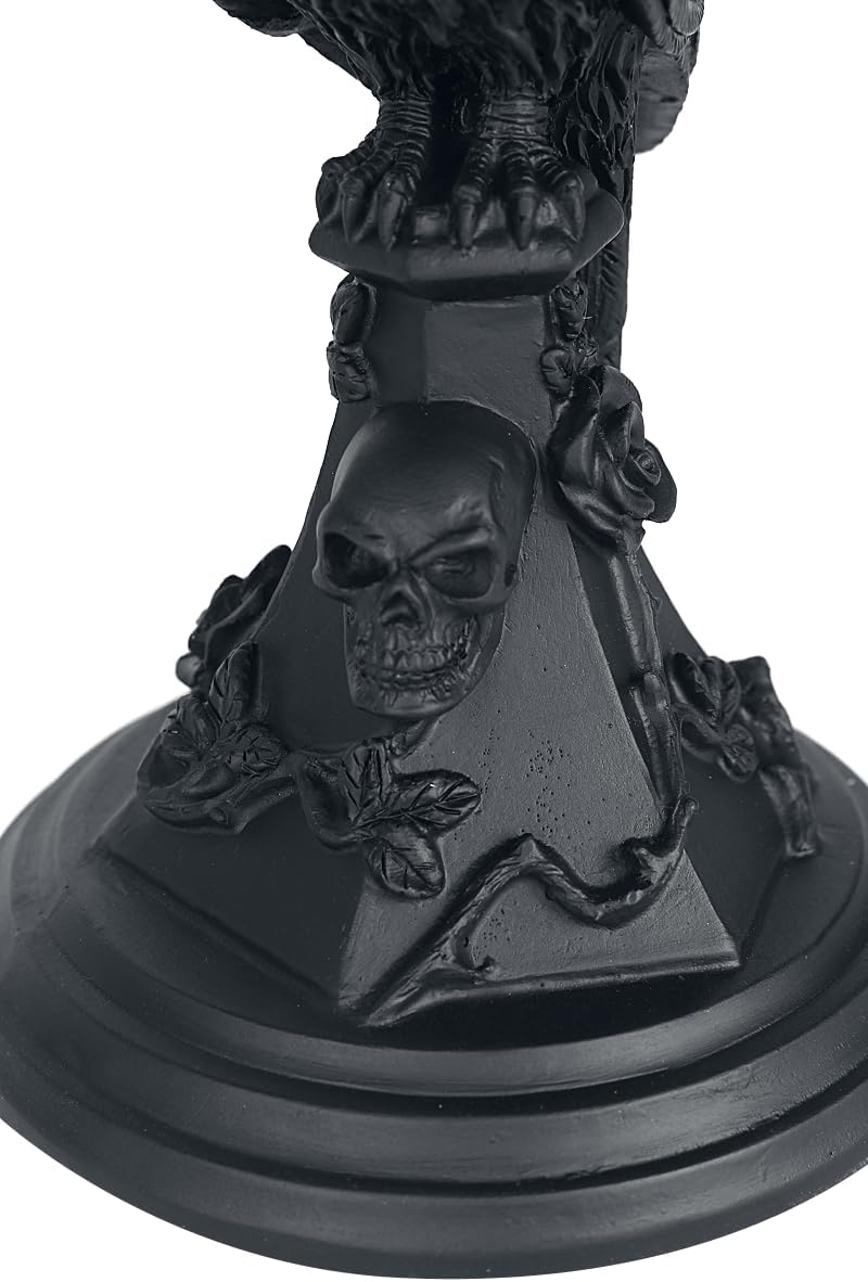 Alchemy Gothic Poe's Raven Candlestick Holder Black Resin Decor