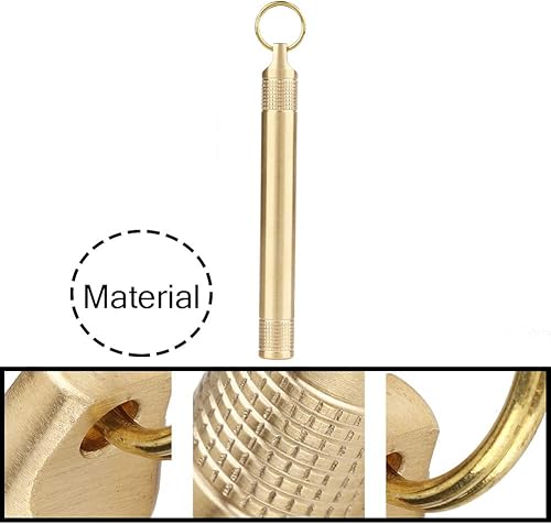 Miniatura 8 de Mini pastillero, pastillero de latón, pastillero portátil, botella de píldoras impermeable con llavero más 3 juntas tóricas de repuesto, pequeño