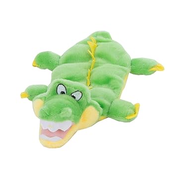 Outward Hound Kyjen 32035 Squeaker Matz Gator 6-Squeaker Plush Dog Toys Small Green