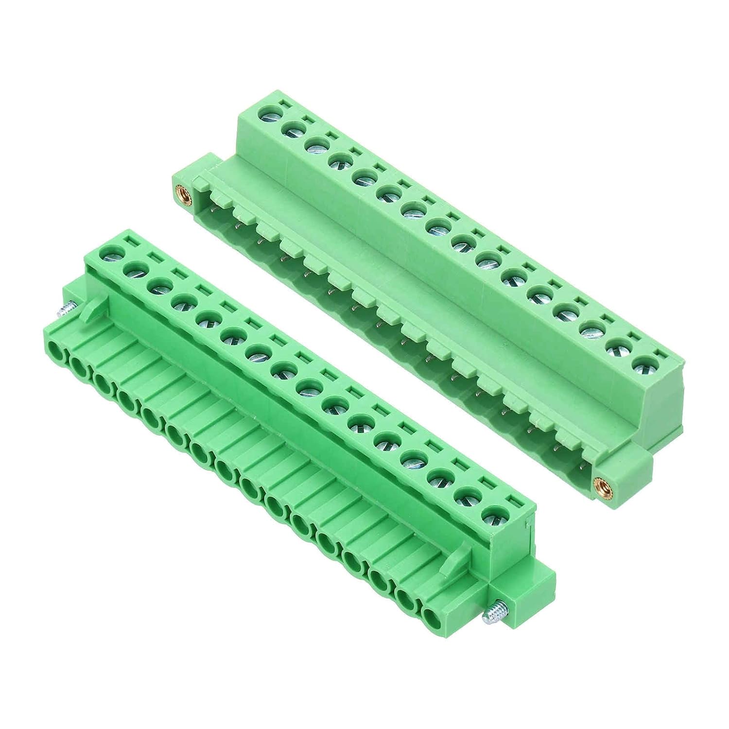 MECCANIXITY 1Set PCB Terminal Block, 300V 10A Male&Female 8 Pin 5.08mm Distance PCB Screw Mount Terminal Block Connector 51 x 15 x 29 mm for Electronic Projects, Green