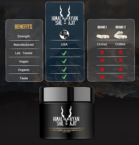 Miniatura 5 de Shilajit Pure Himalayan Organic Shilajit Resin - 600mg Maximum Potency Natural Organic Shilajit Resin with 85+ Trace Minerals & Fulvic Acid for