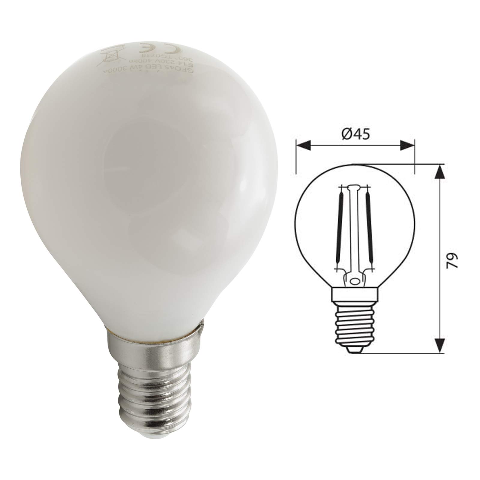 EMOS Lampadina LED Mini Globo da 2,5 W di ricambio per lampadina da 32