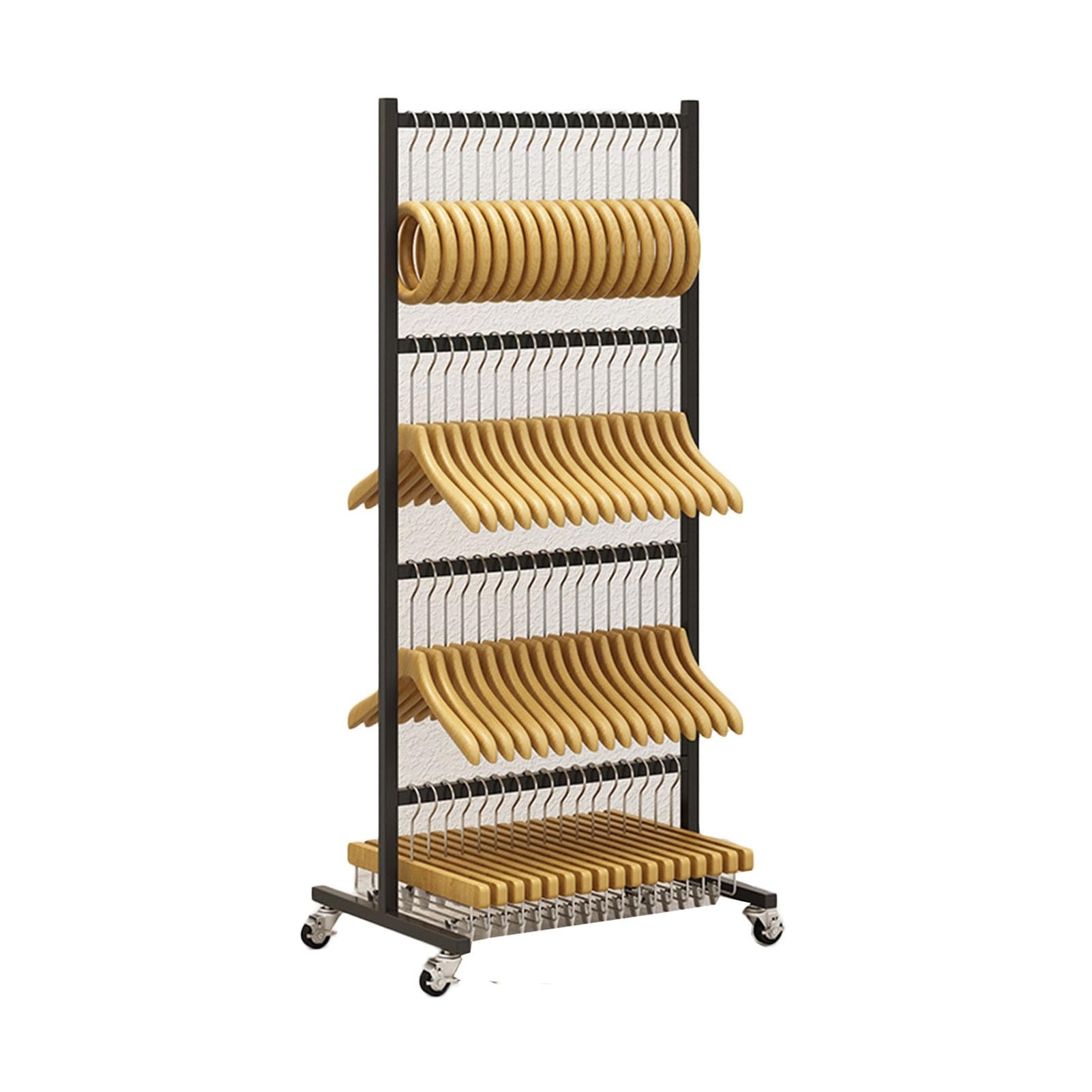OLSKFUH Pull-Out Trouser Rack Removable Pull-Out Rack Wardrobe Storage Expandable Space Saving Drawer-Style Hanger Rod Rolling Trolley,Spacesaving Hanger For Dresses Skirts & Pa,Black-50x110cm