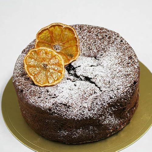 上質なココアとチョコレートたっぷりの濃厚な「ガトーショコラ・オランジュ#4」〜ドライオレンジスライス添え〜オレンジ風味のベイクドチョコレートケーキ〜乾燥みかんの輪切り添え(12cmホール/冷凍便/送料別)