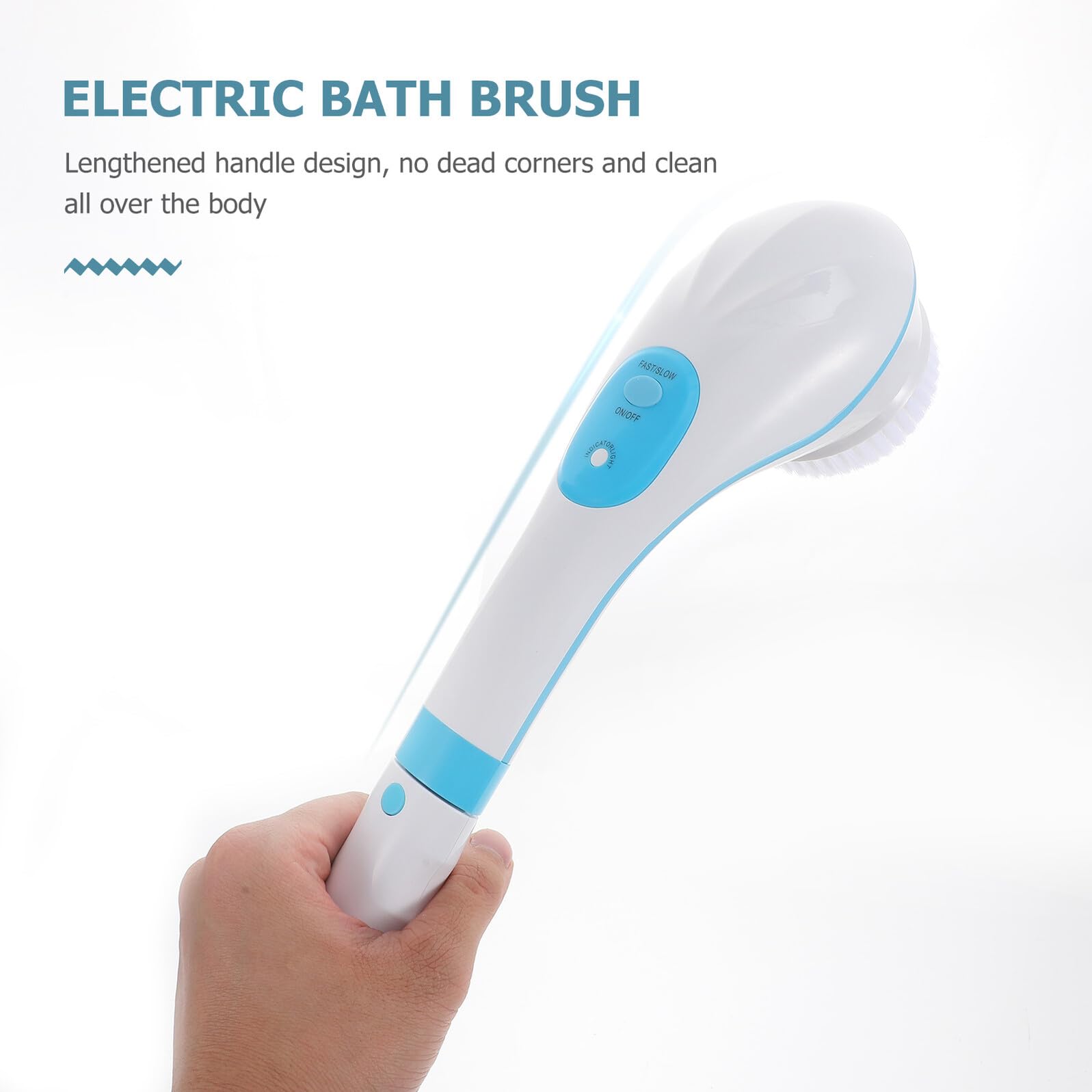 IMIKEYA Elektrische ABS Langem Multifunktions Griff Badebürste mit Duschbürste aus für Badewanne und Gesichtsreinigung
