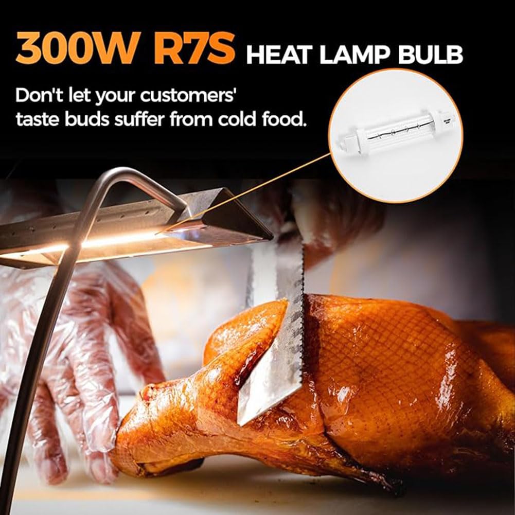Générique Lot de 4 Ampoules chauffantes R7S, Ampoules halogènes linéaires de 118 mm, idéales pour Les buffets, Les événements avec Traiteur - Lampes halogènes Alimentaires,300W