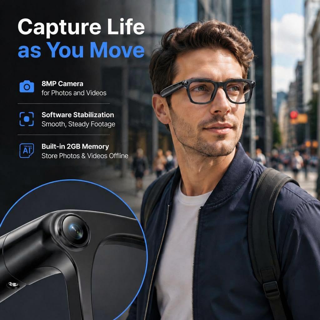 AI Smart Glasses with Camera Video Recording Lunettes de soleil