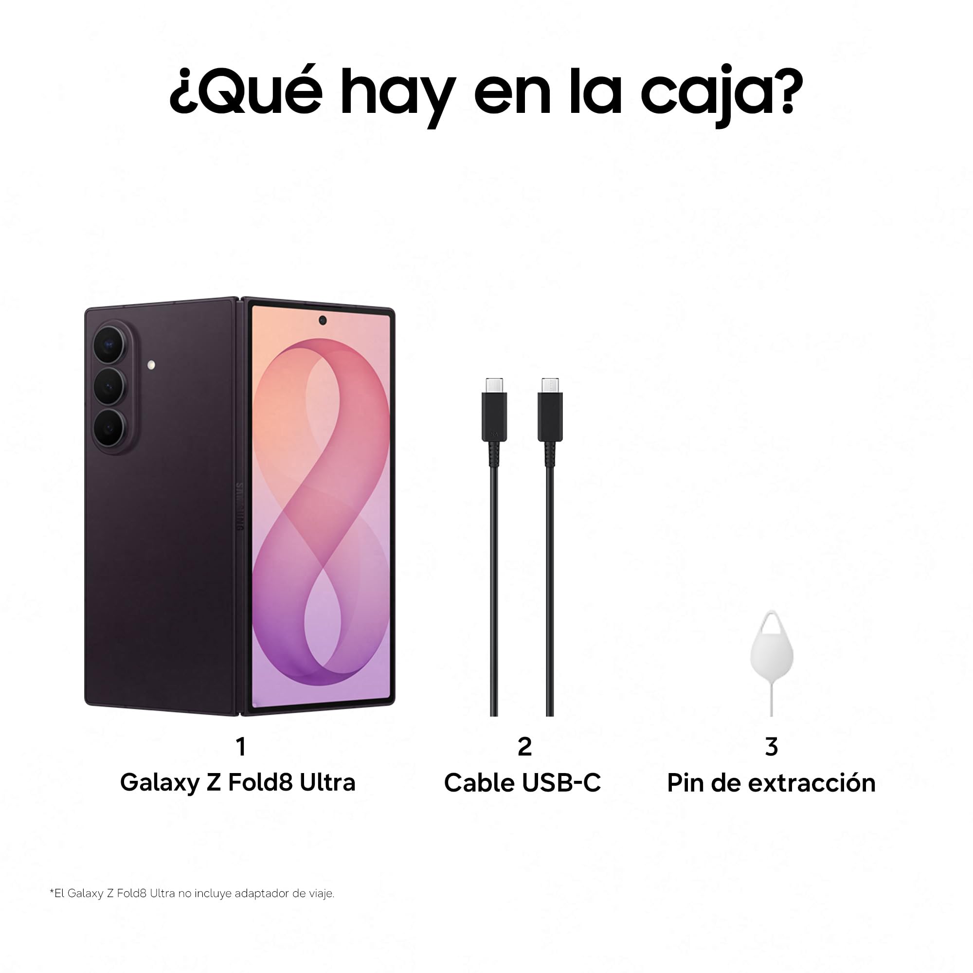 Samsung Galaxy Z Fold8 Ultra, 256 GB, Teléfono Móvil, Violeta Nocturno | Smartphone Android IA, Pantalla Multitarea, Memoria 12GB, Batería 5000mAh, Cámara 200MP, Now Nudge, Garantía 3 Años+1 extra